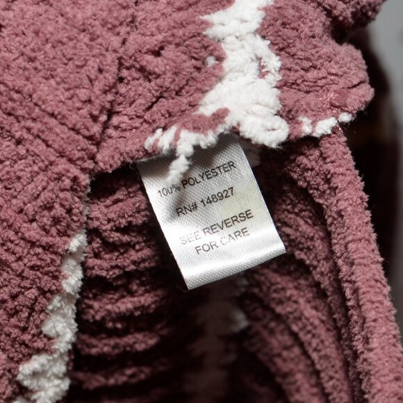 Plus Size 2X Moral Fiber Dusty Mauve Soft Waffle Knit Cross Back Sweater - Picture 5 of 8